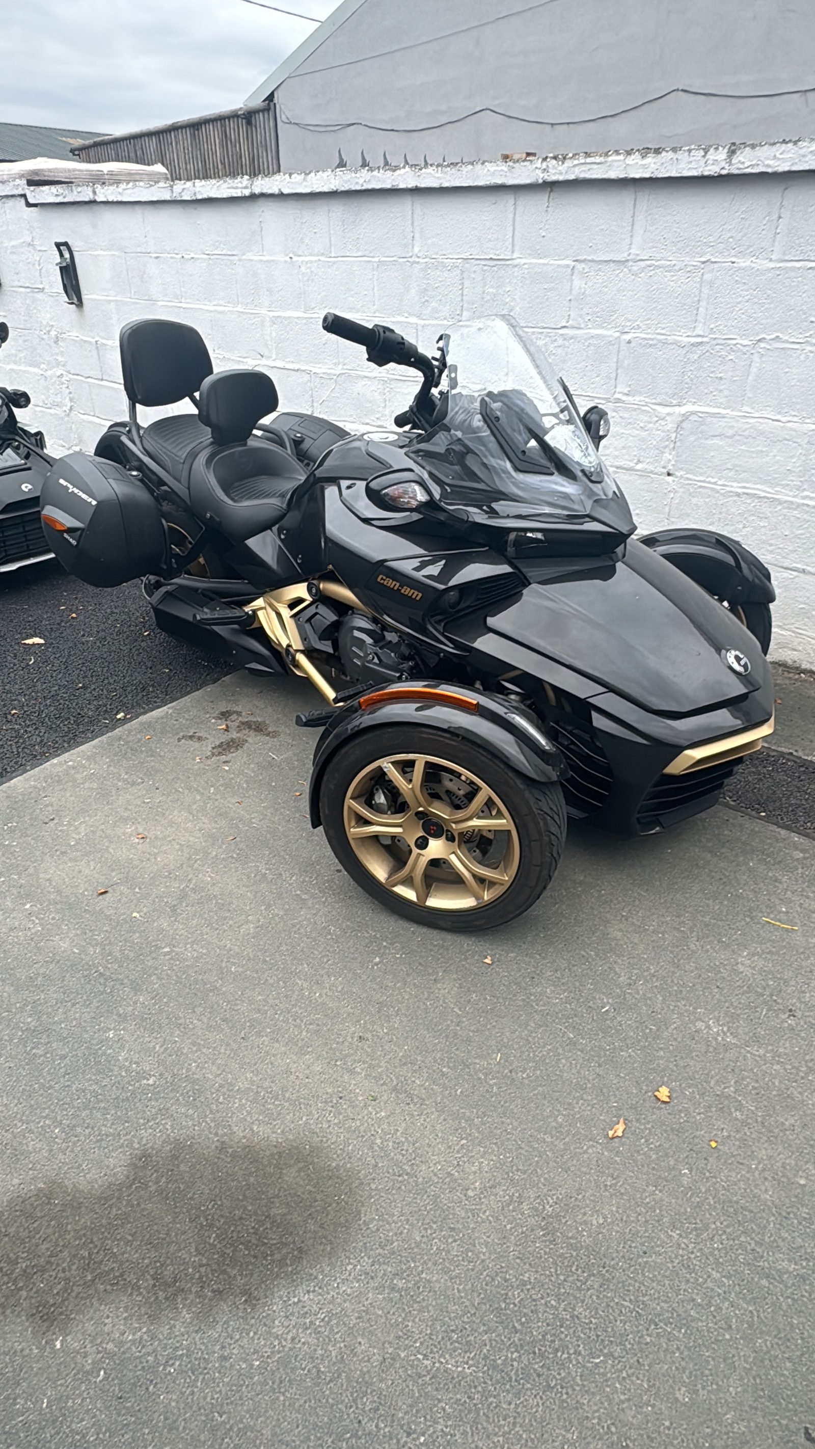 Can-Am Spyder trike outside the café on Bike Night
