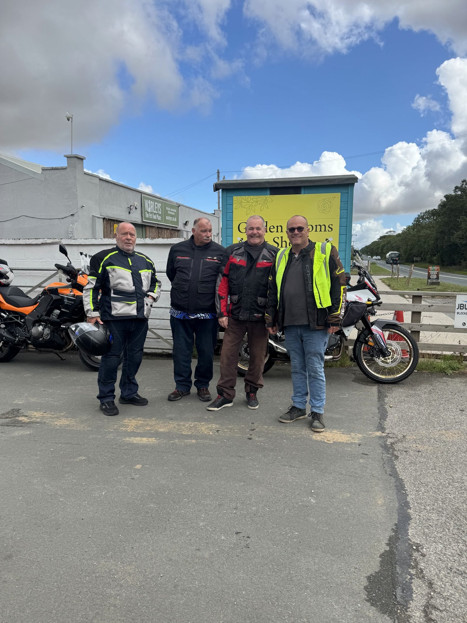 Riders gathered by their motorbikes at Bike Night